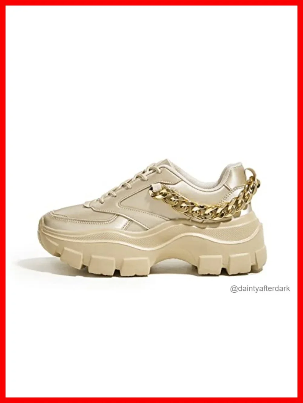 Chunky Platform Dad Sneakers Lace-Up Walking Shoes Lightweight PU